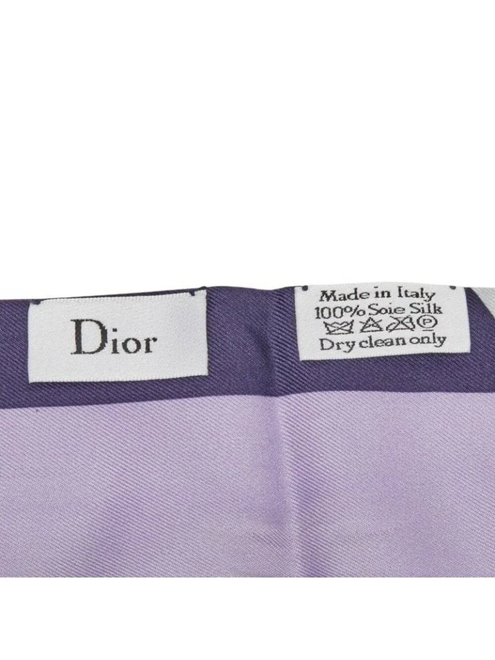 Dior Mizza Crystal Print Scarf Twill Purple Brown Silk